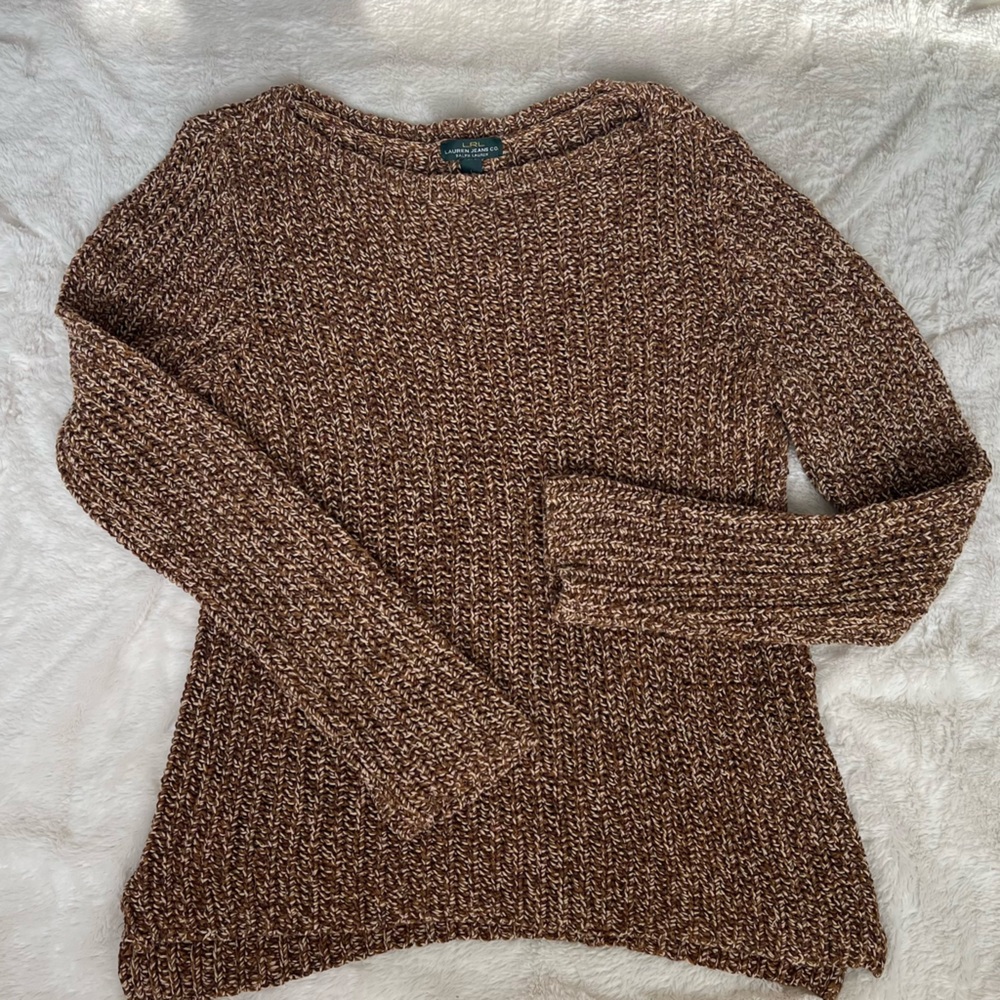 LRL Ralph Lauren Brown Knit Sweater